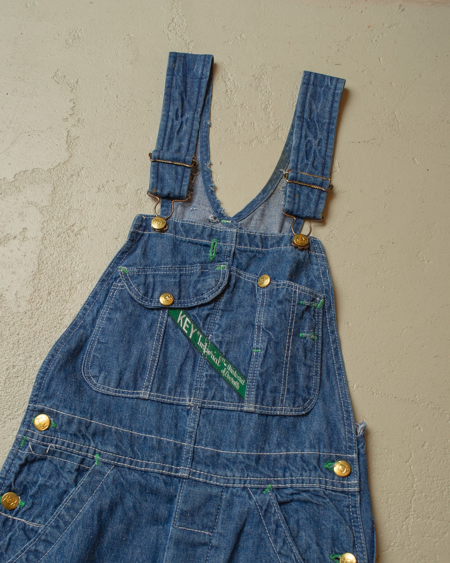 1970s Key "Imperial" Workwear Denim Overalls - S