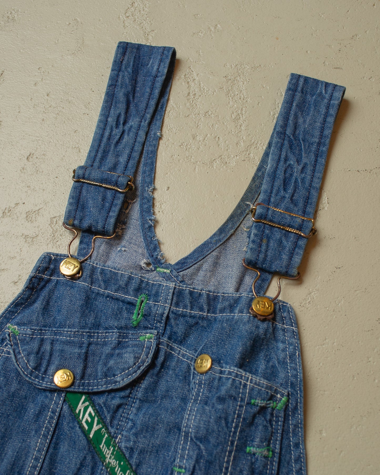 1970s Key "Imperial" Workwear Denim Overalls - S