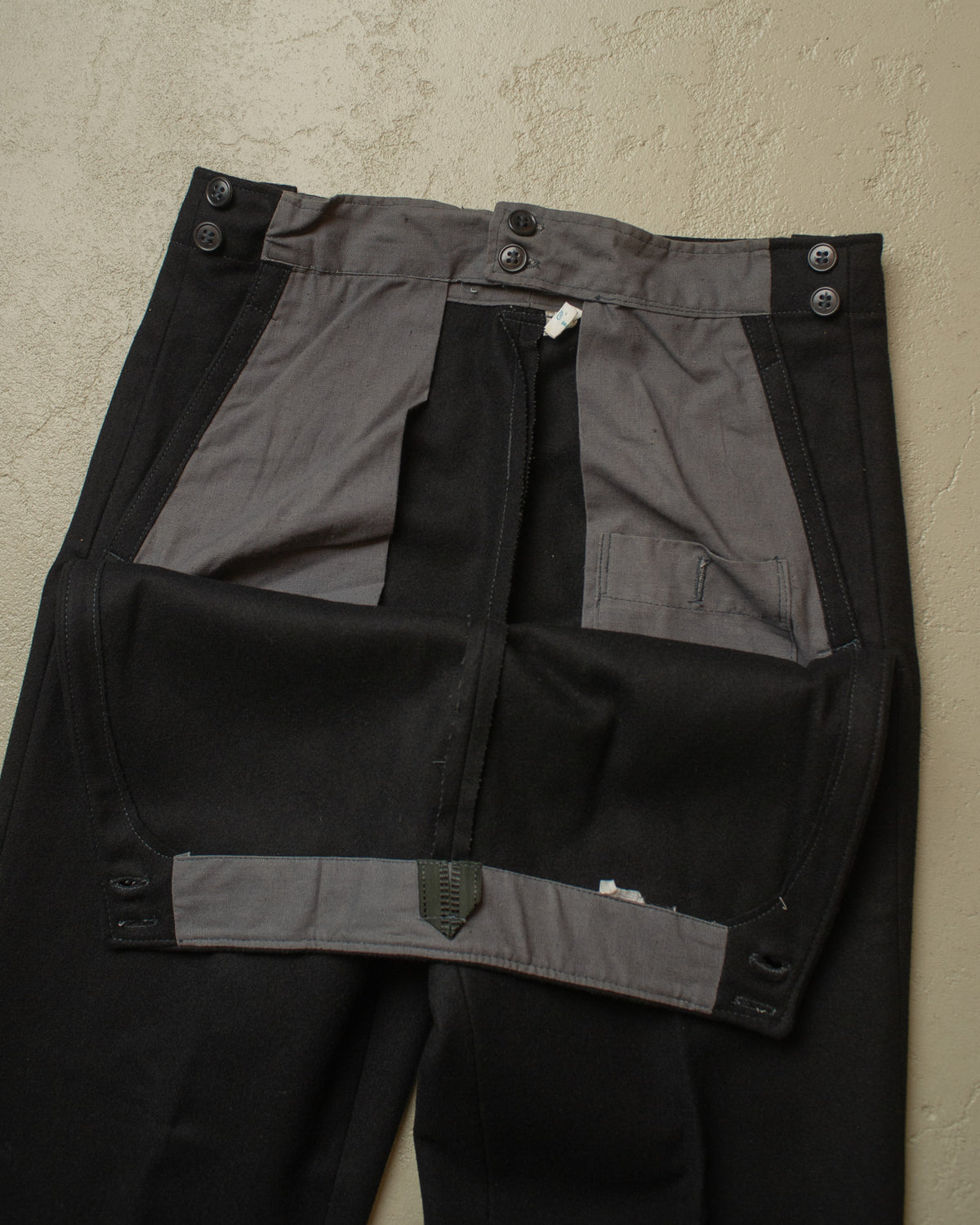 1970s/80s Soviet Navy Flared Wool Pants black - W31,5 L32