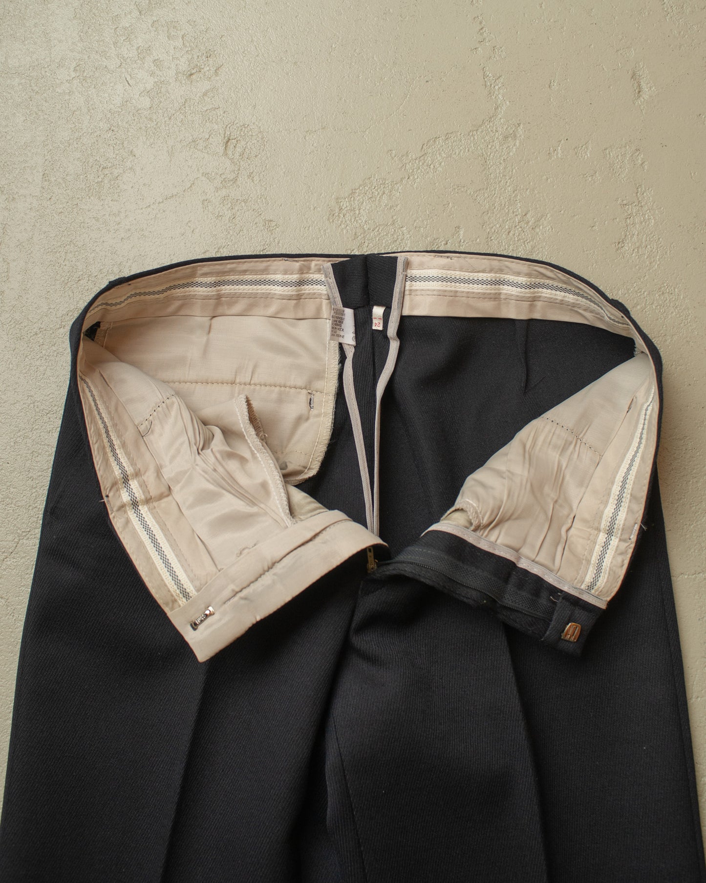 1960s Trevira Wide Leg Suit Pants black - W32,5 L28