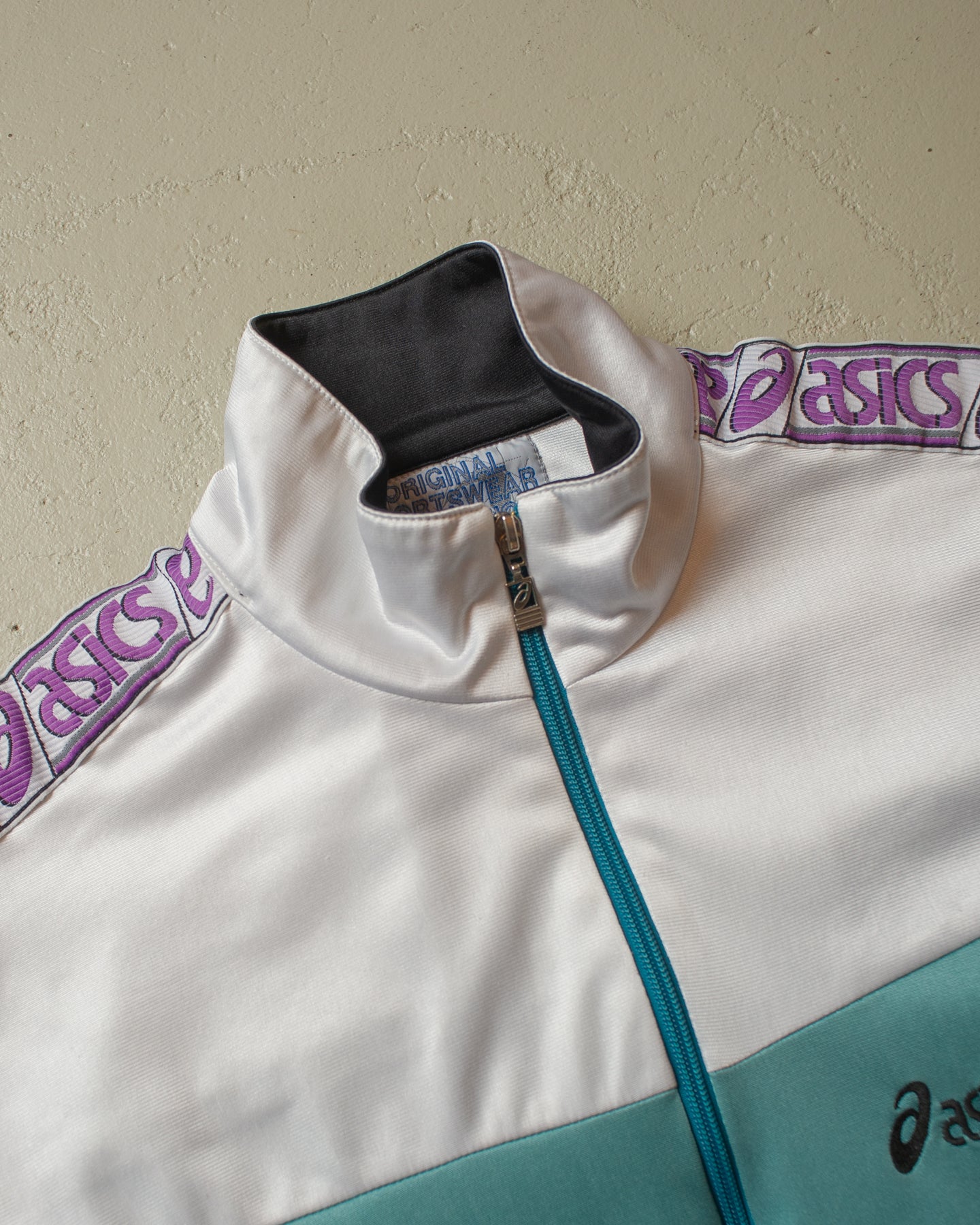 1980s Asics Track Jacket turquoise - L/XL