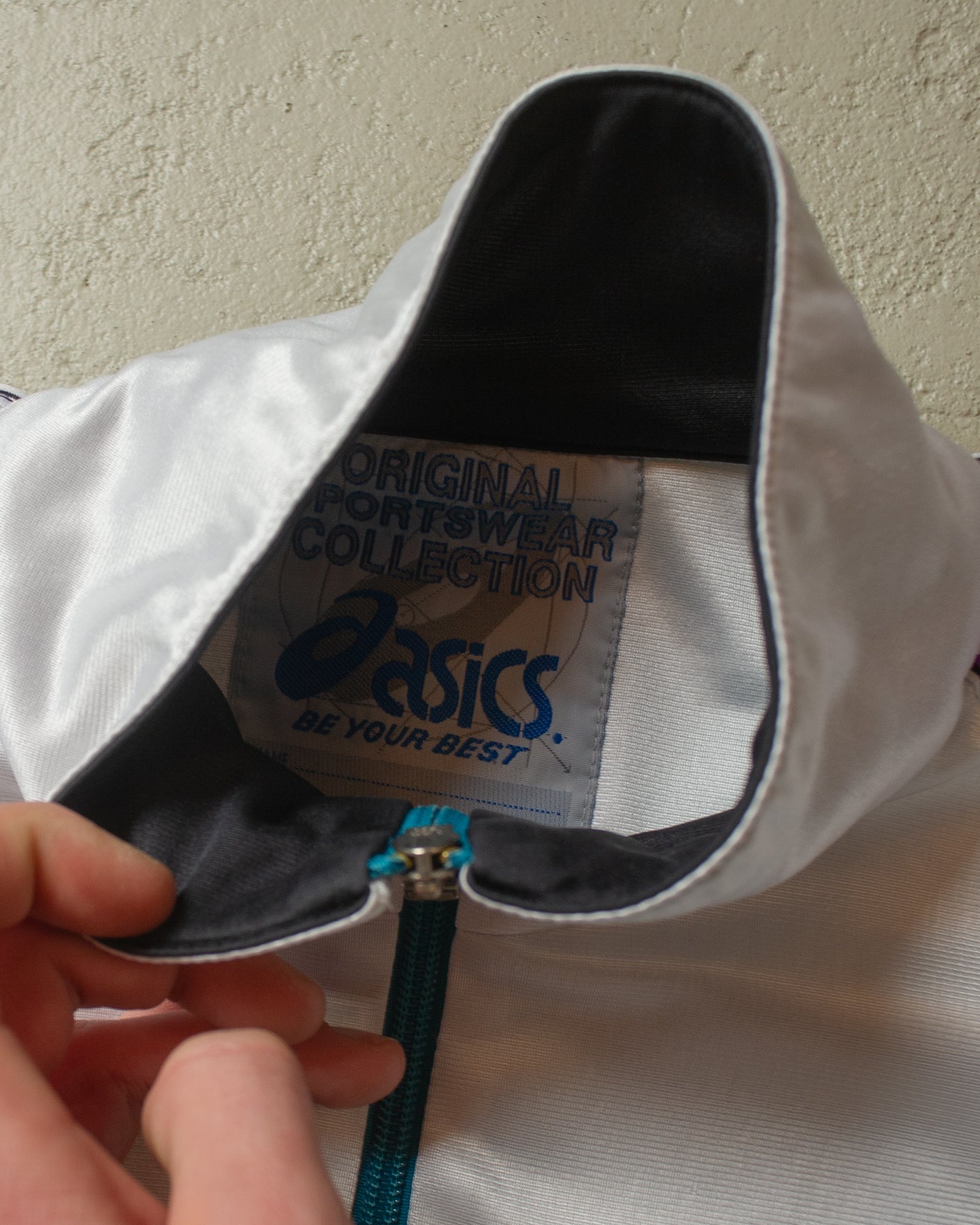 1980s Asics Track Jacket turquoise - L/XL