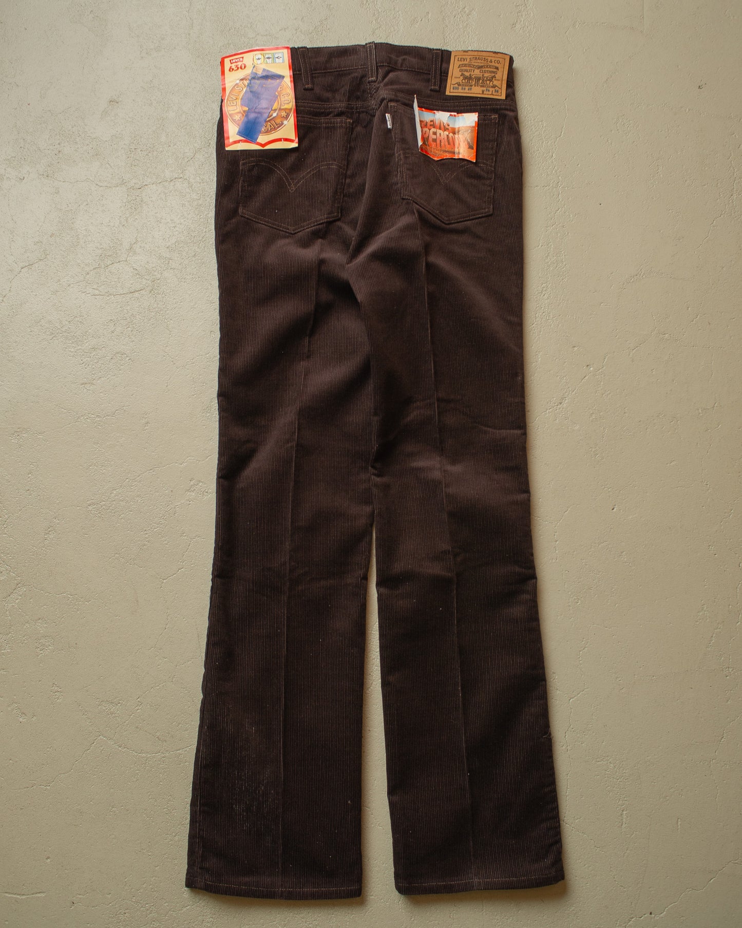 1980s Deadstock Levis 630 Supercord Pants brown - W32,5 L33
