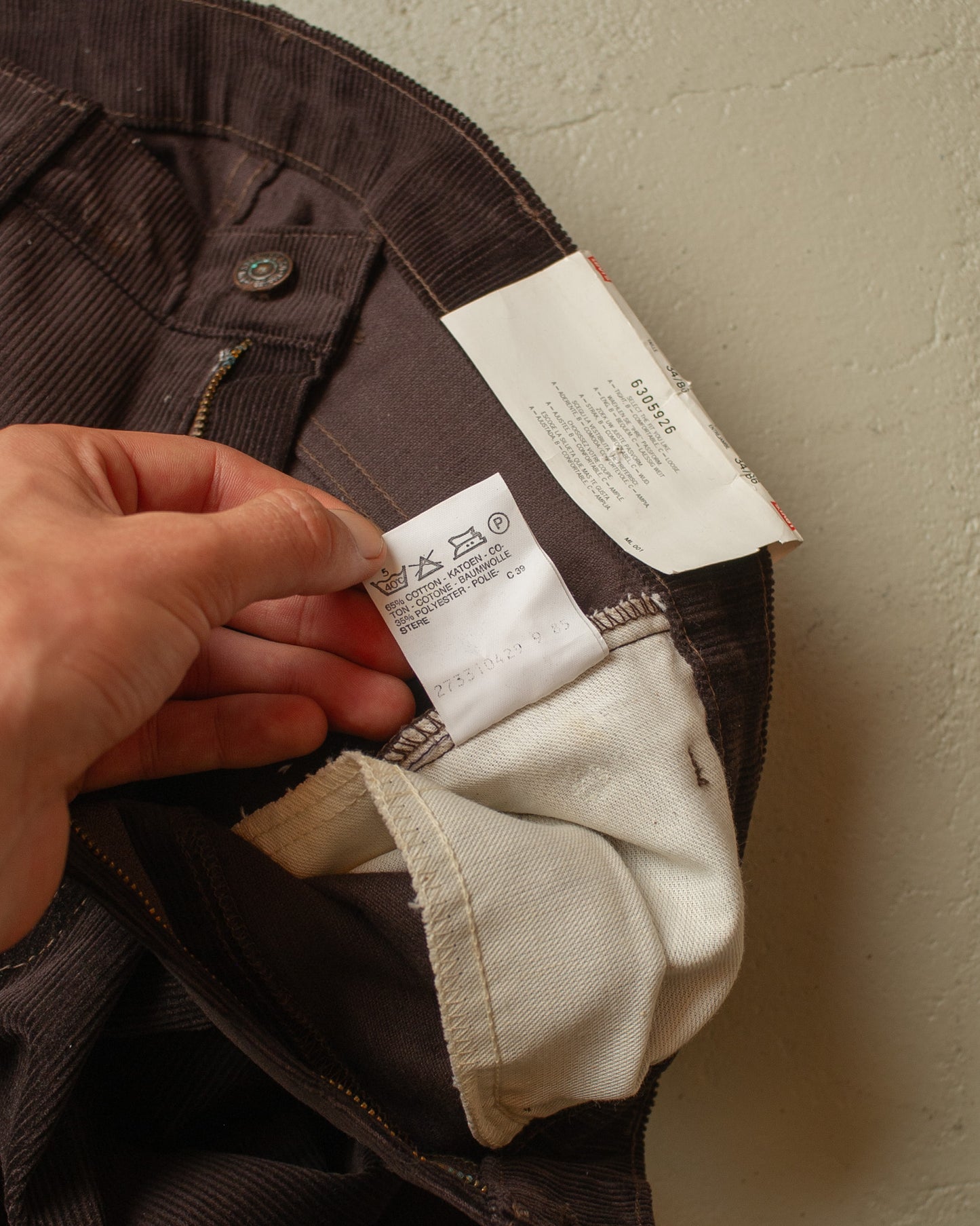 1980s Deadstock Levis 630 Supercord Pants brown - W32,5 L33