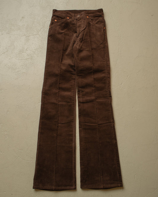 1980s unworn Levis 632 Corduroy Flared Pants brown - W25 L33