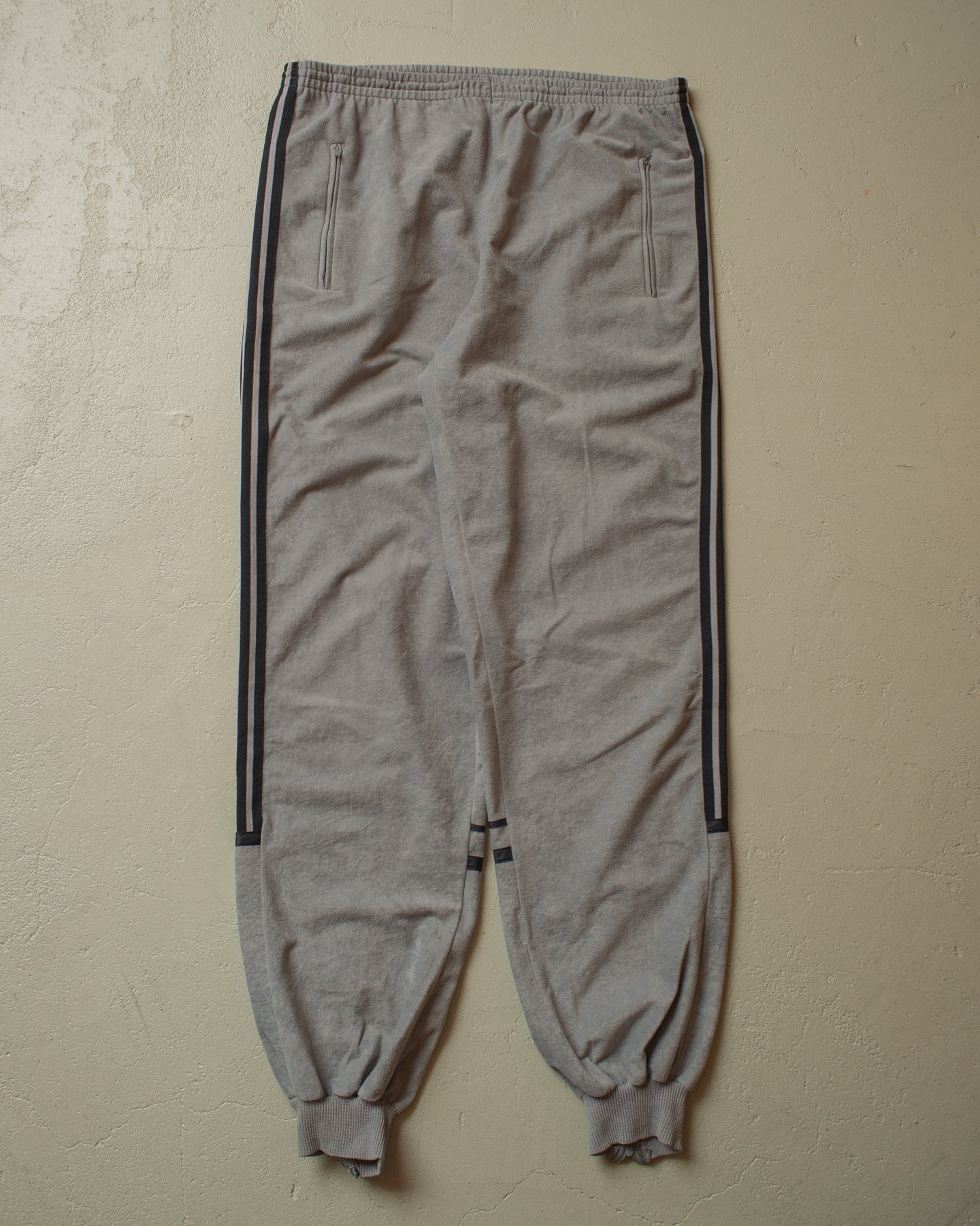 1980s Adidas Velour Track Suit green/grey - XL/XXL