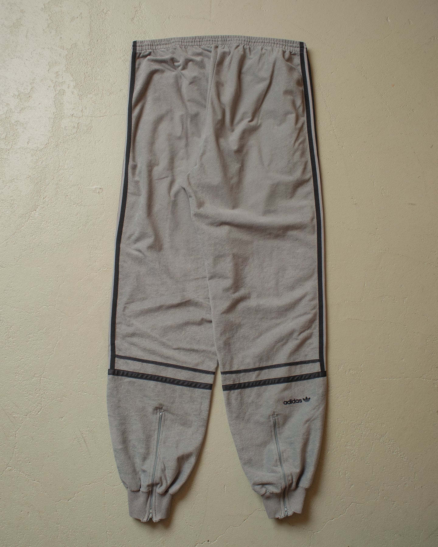 1980s Adidas Velour Track Suit green/grey - XL/XXL