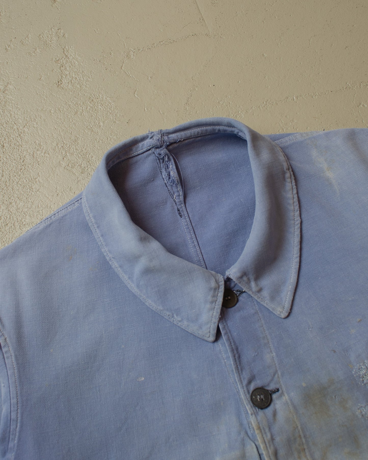 1950s Faded French Workwear Jacket blue - XL