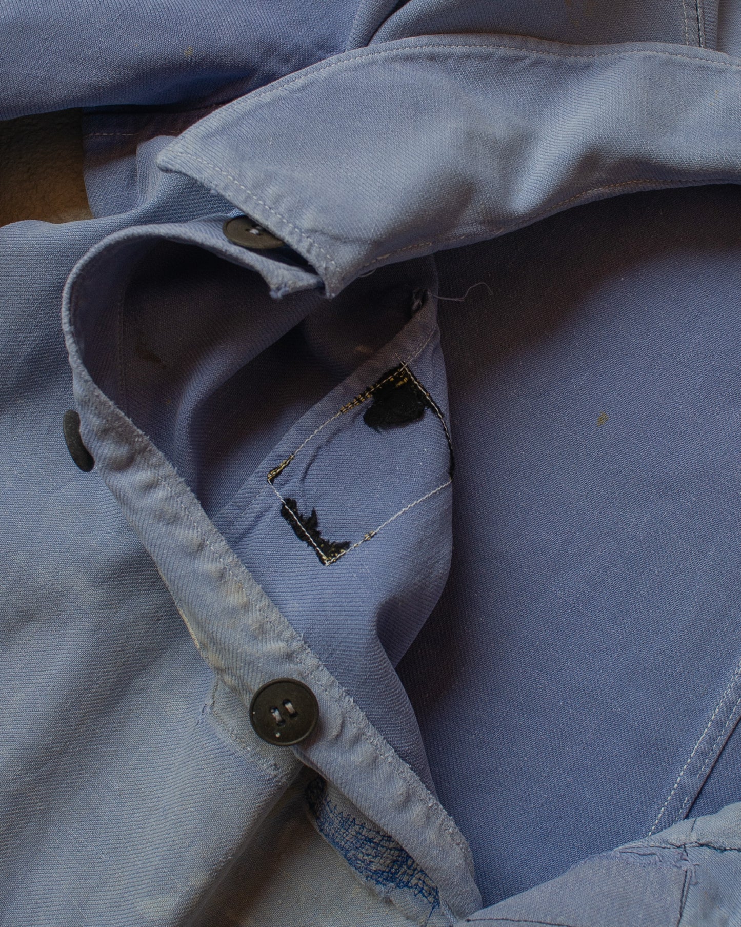 1950s Faded French Workwear Jacket blue - XL