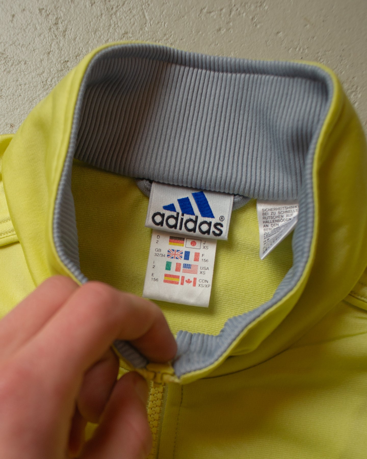 2000s Adidas Two Tone Tracksuit yellow/grey - M
