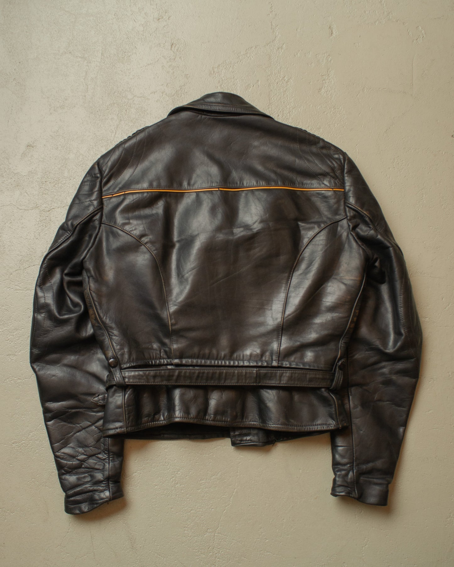 1950s German Biker Leather Jacket black - L