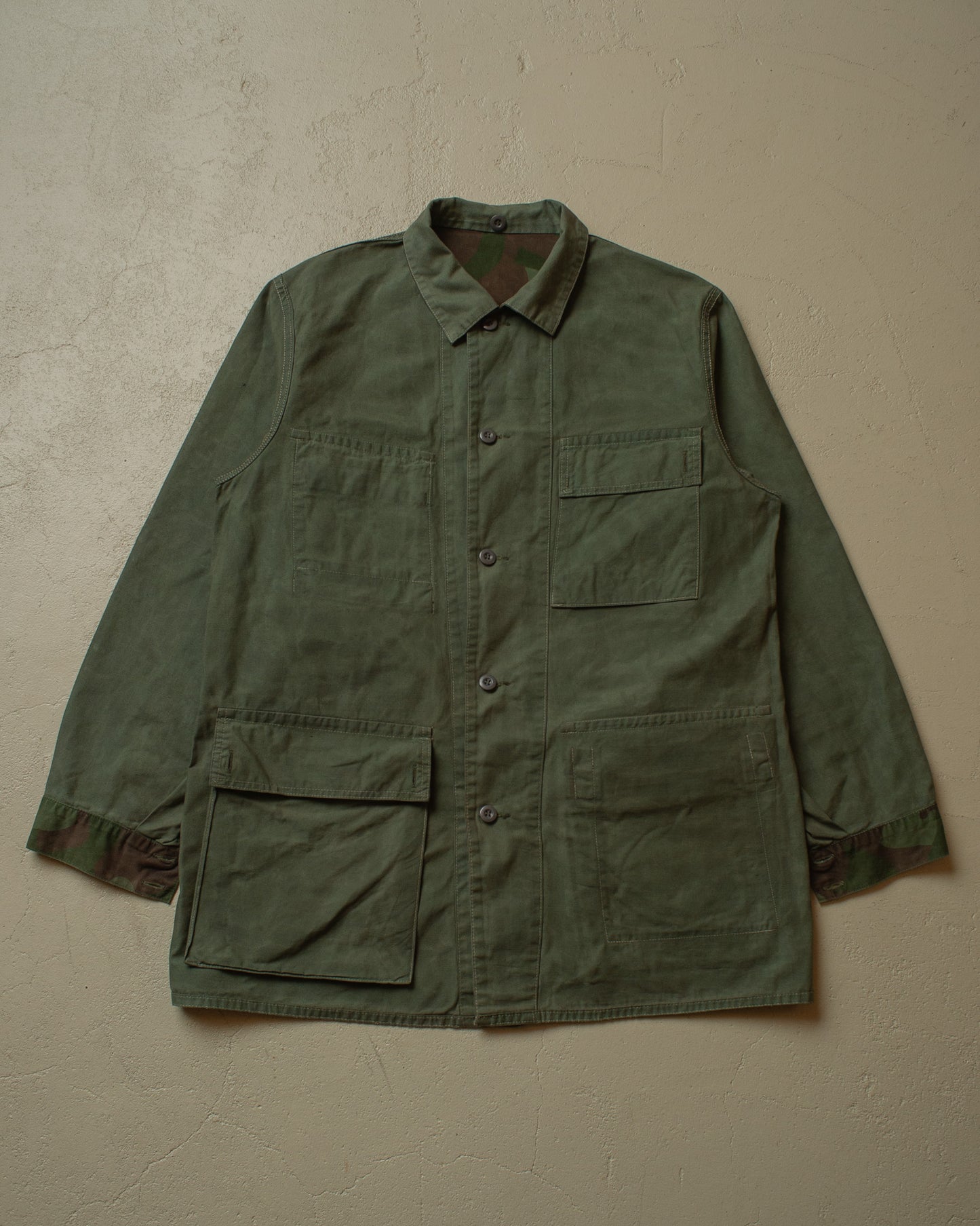 1970s overdyed Finnish M62 Reversible Camo Jacket - XL