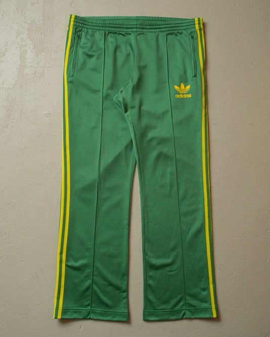 2000s Adidas Two Tone Trackpants green/yellow - L/XL