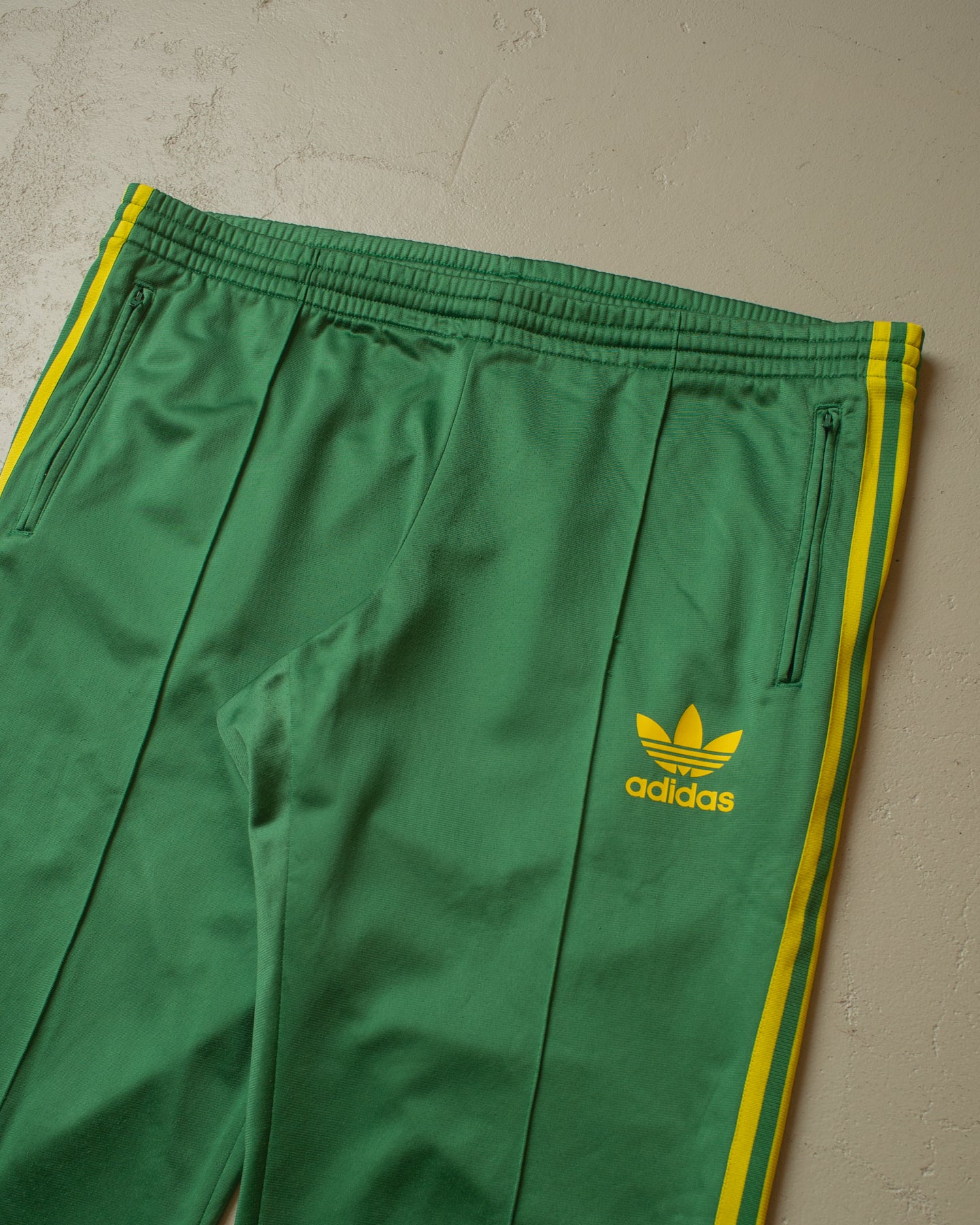 2000s Adidas Two Tone Trackpants green/yellow - L/XL