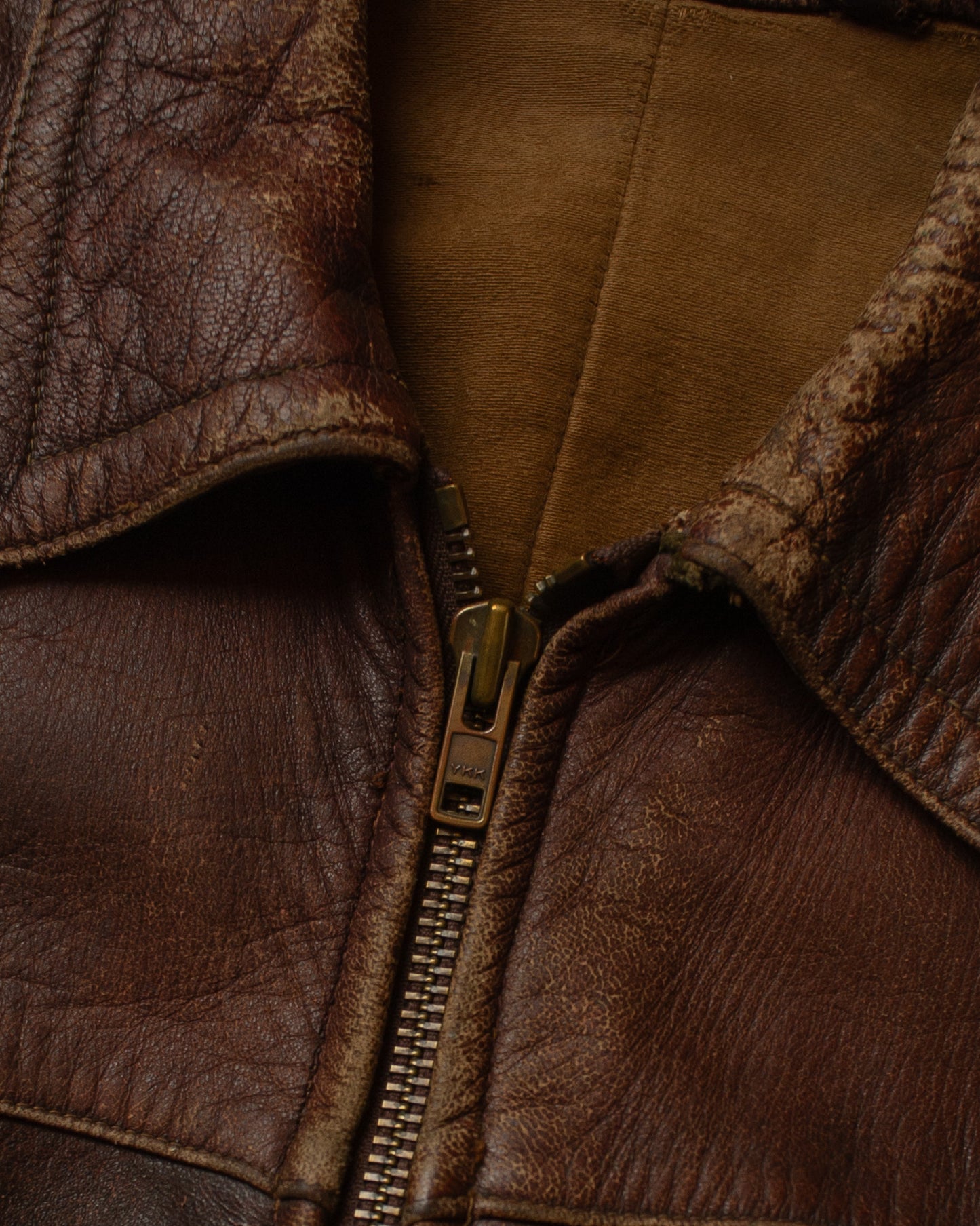 1950s German Leather Biker Jacket brown - M