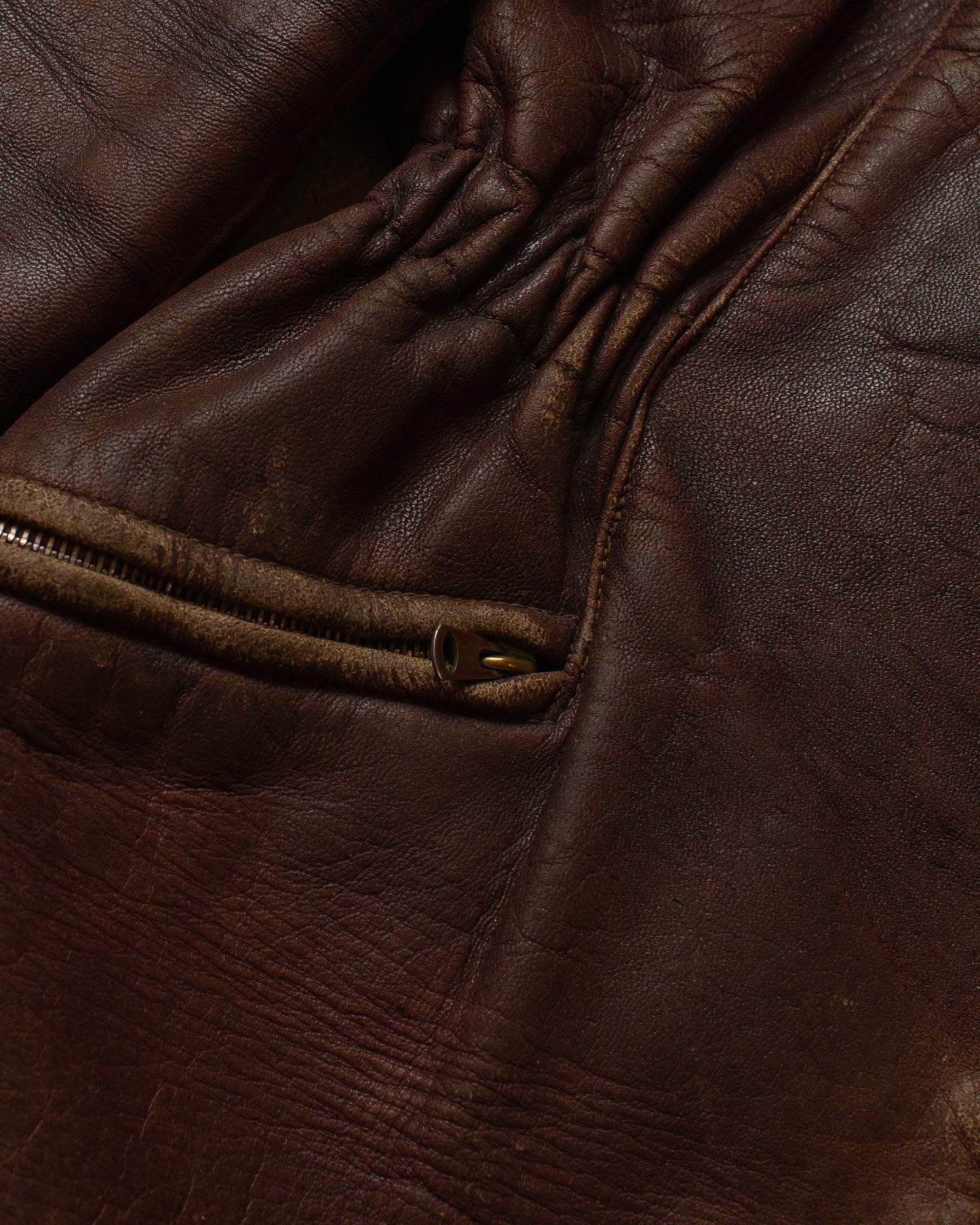 1950s German Leather Biker Jacket brown - M