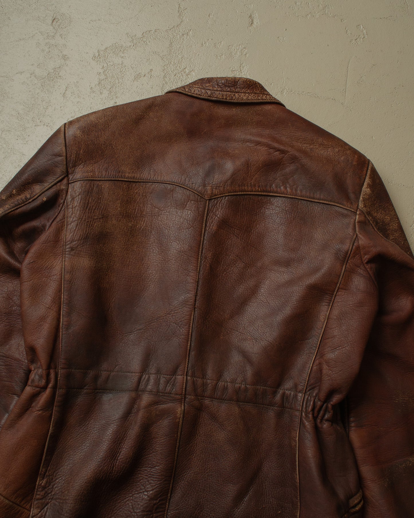 1950s German Leather Biker Jacket brown - M