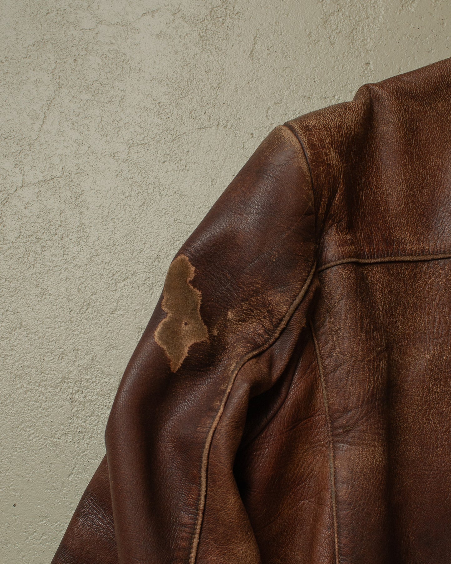 1950s German Leather Biker Jacket brown - M