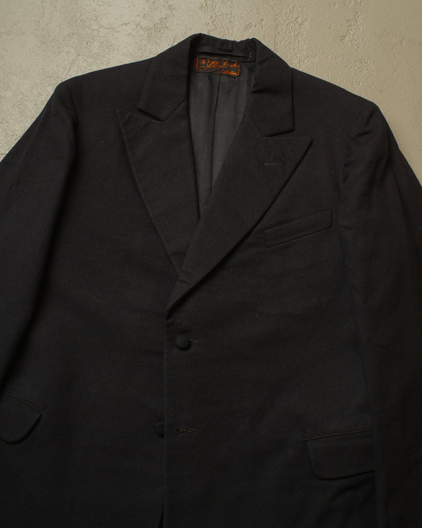 1920s/30s German Three Piece Wool Suit black - S/M