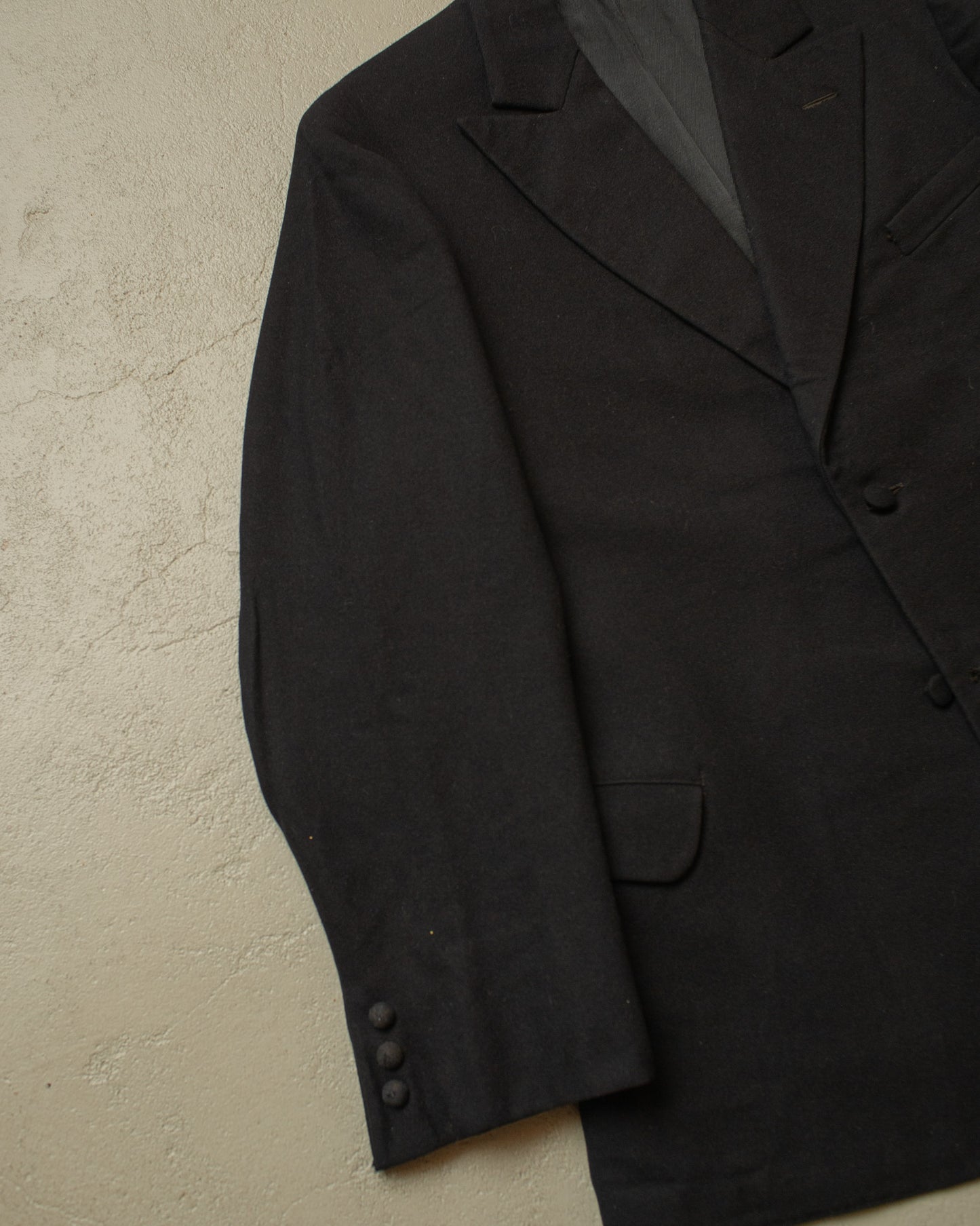 1920s/30s German Three Piece Wool Suit black - S/M