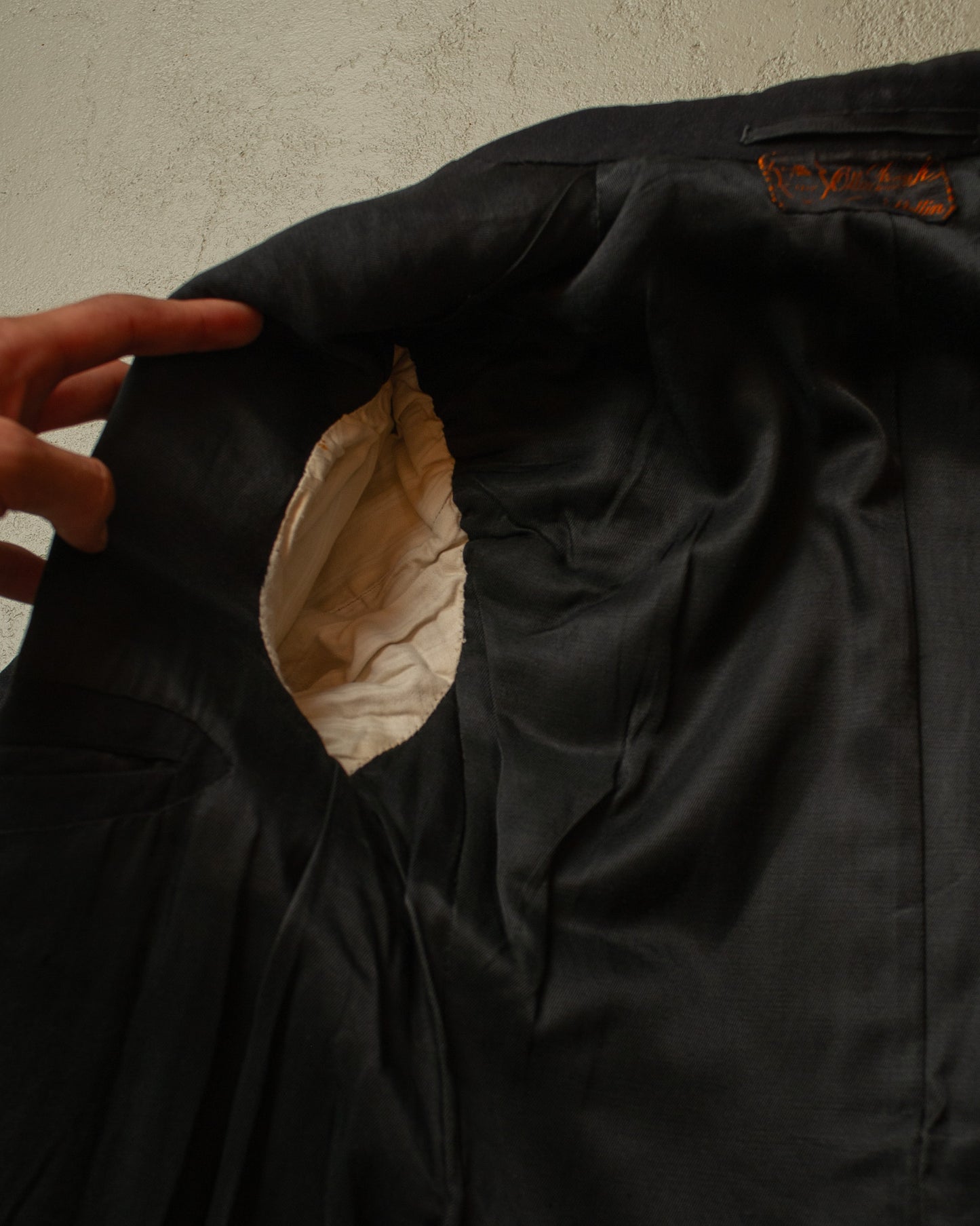 1920s/30s German Three Piece Wool Suit black - S/M