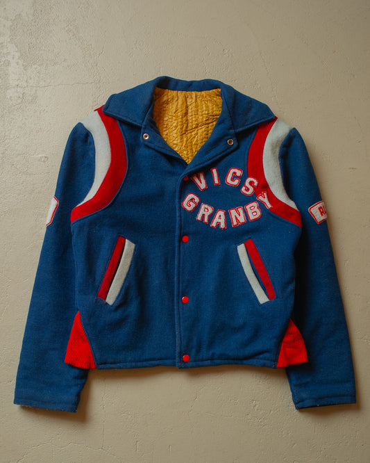 1980s/90s Vics Granby Wool Varsity Jacket blue - M/L