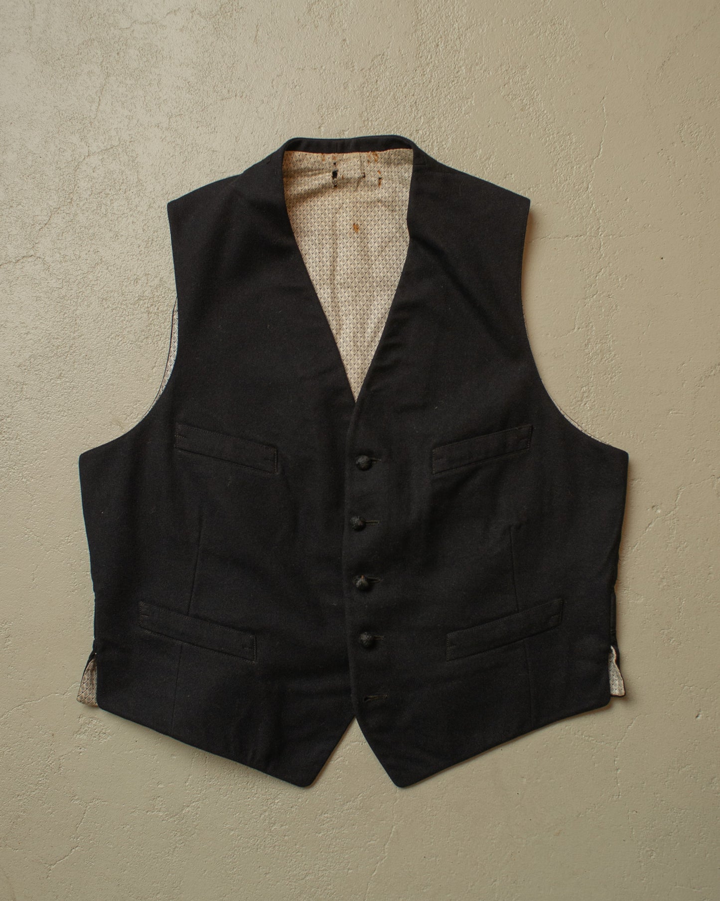 1920s/30s German Three Piece Wool Suit black - S/M