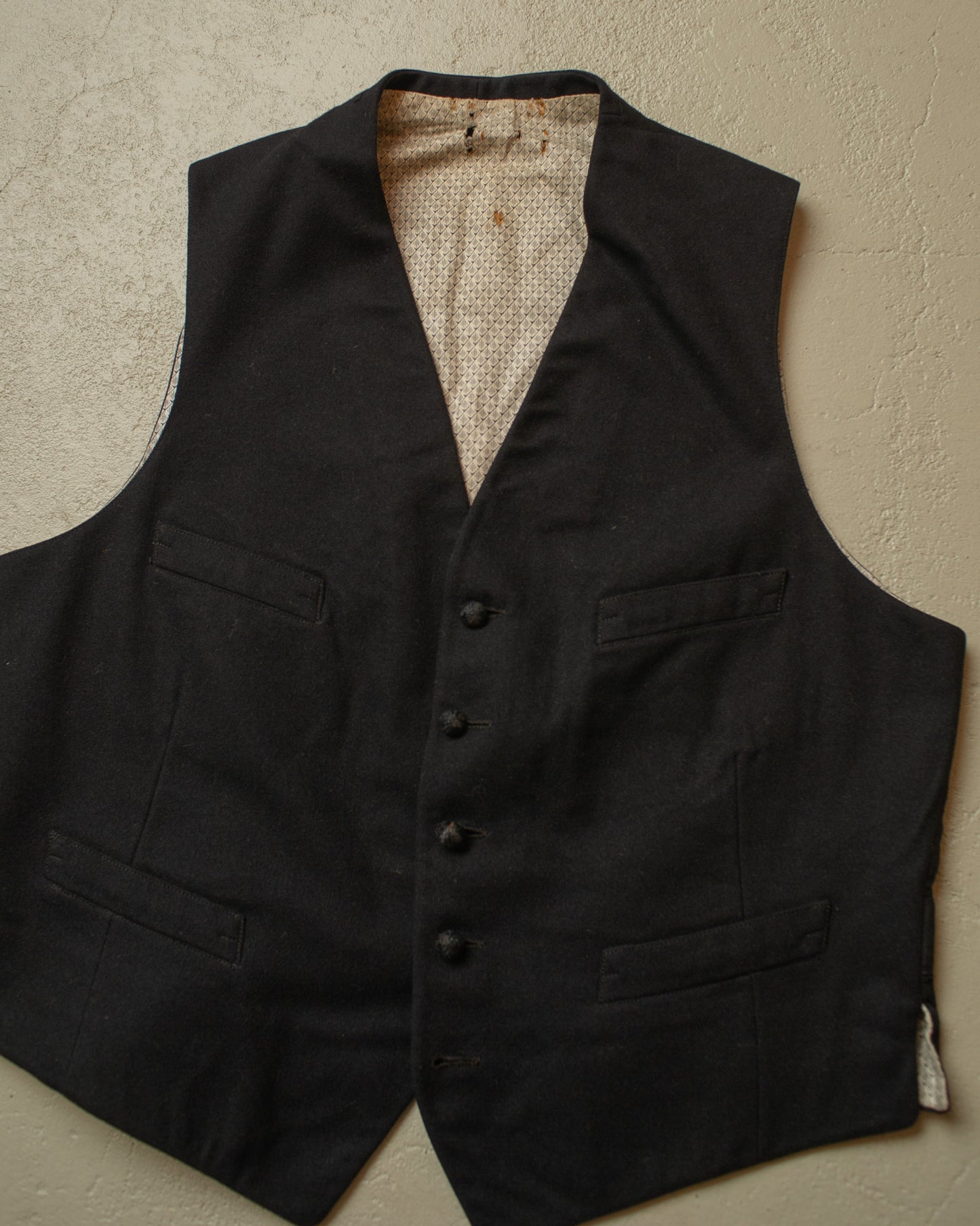 1920s/30s German Three Piece Wool Suit black - S/M