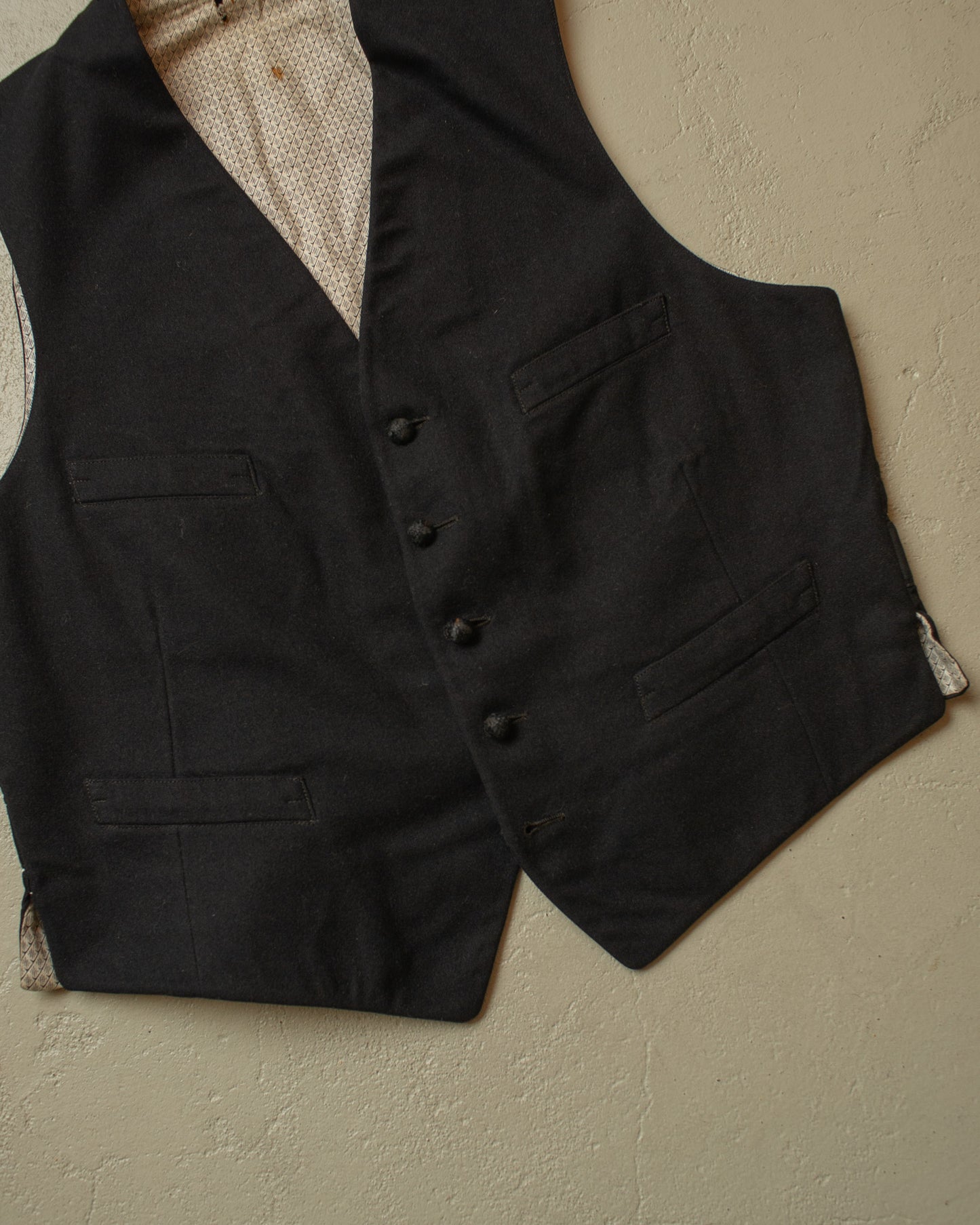 1920s/30s German Three Piece Wool Suit black - S/M