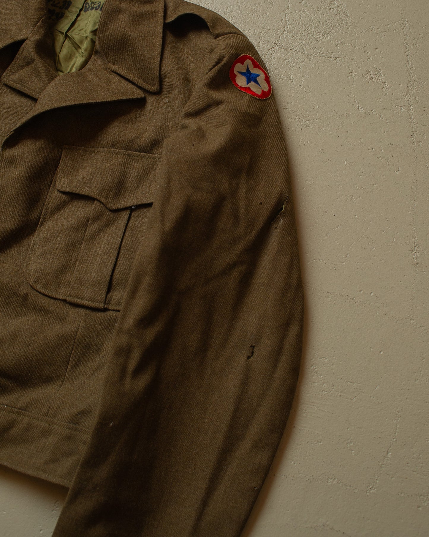 1951 distressed US Army Wool Jacket khaki - S/M