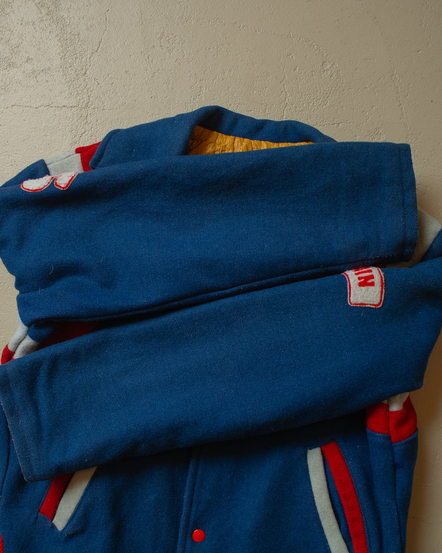 1980s/90s Vics Granby Wool Varsity Jacket blue - M/L