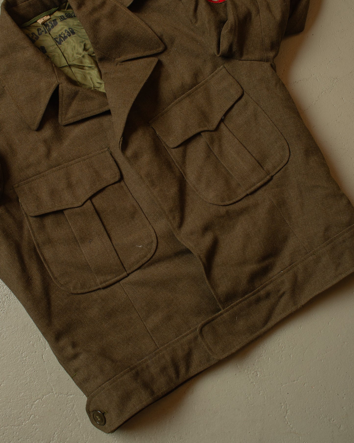 1951 distressed US Army Wool Jacket khaki - S/M