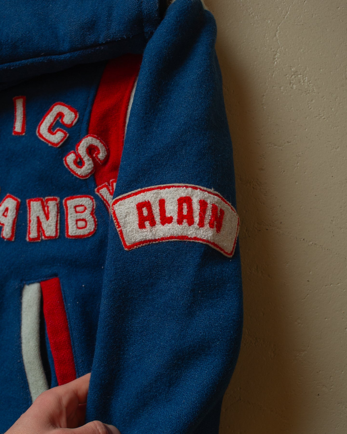 1980s/90s Vics Granby Wool Varsity Jacket blue - M/L