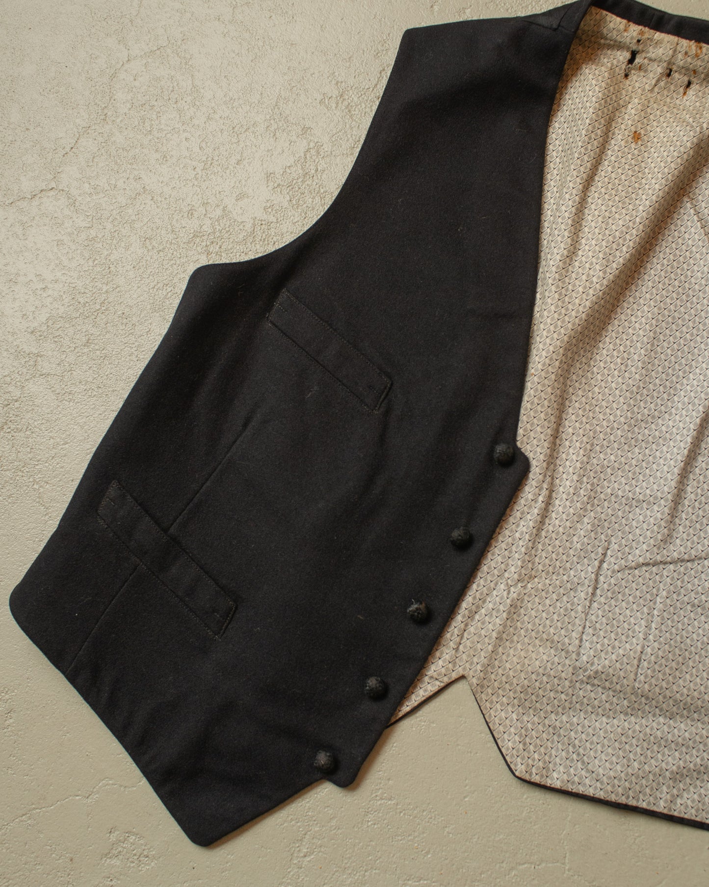 1920s/30s German Three Piece Wool Suit black - S/M
