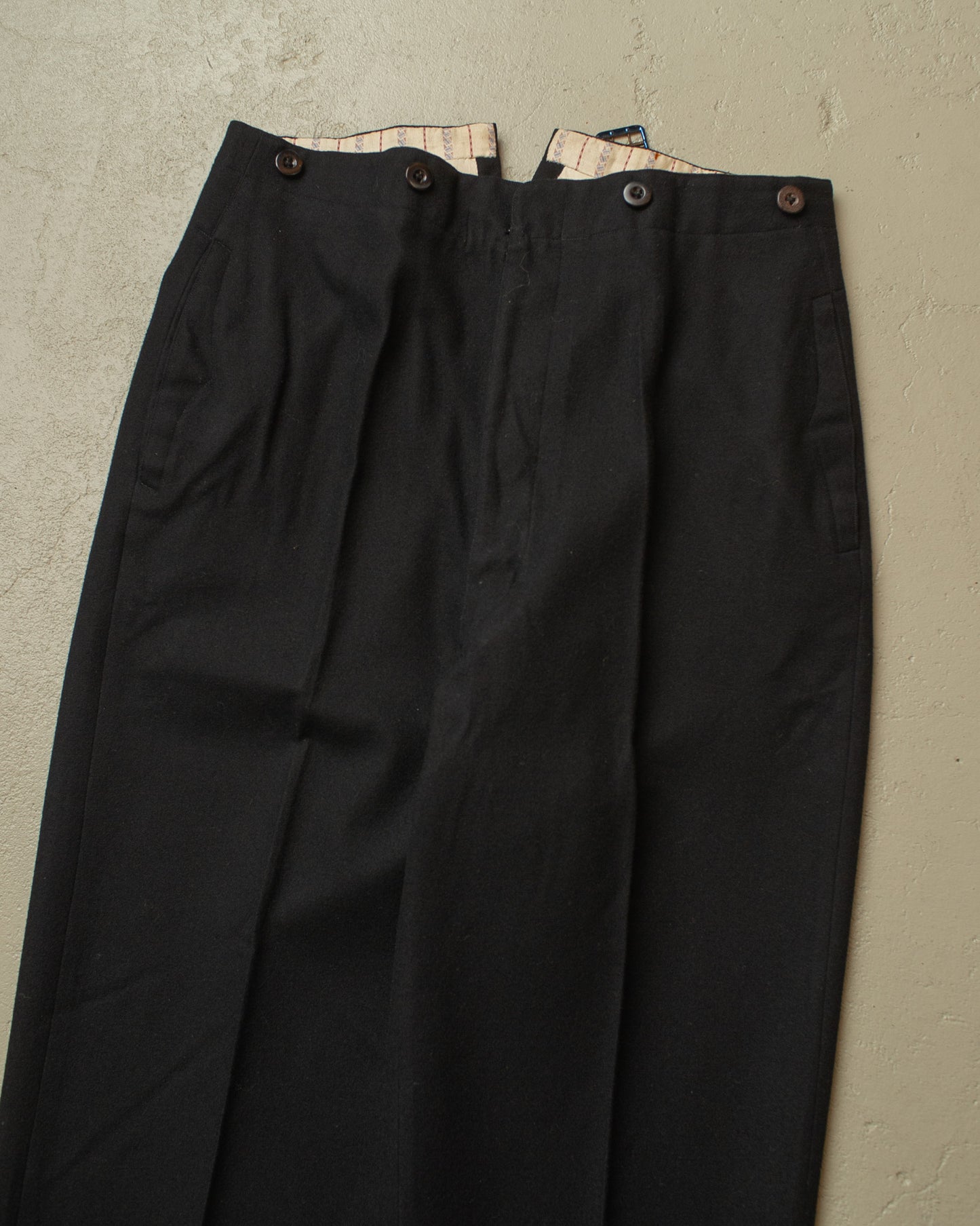 1920s/30s German Three Piece Wool Suit black - S/M
