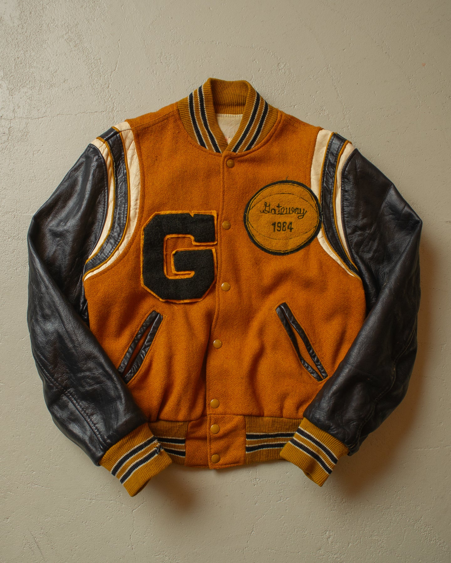 1984 Natale Two Tone Varsity Jacket mustard/black - M