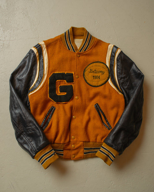 1984 Natale Two Tone Varsity Jacket mustard/black - M