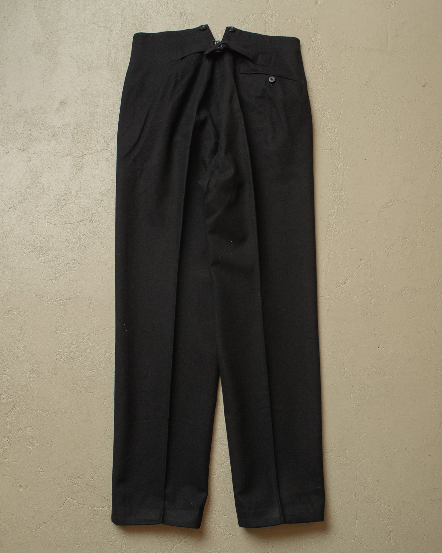 1920s/30s German Three Piece Wool Suit black - S/M