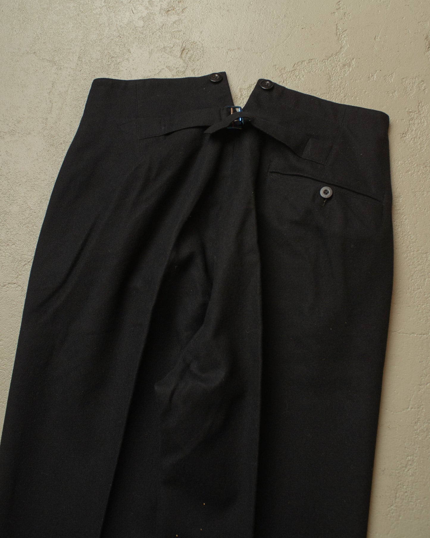 1920s/30s German Three Piece Wool Suit black - S/M