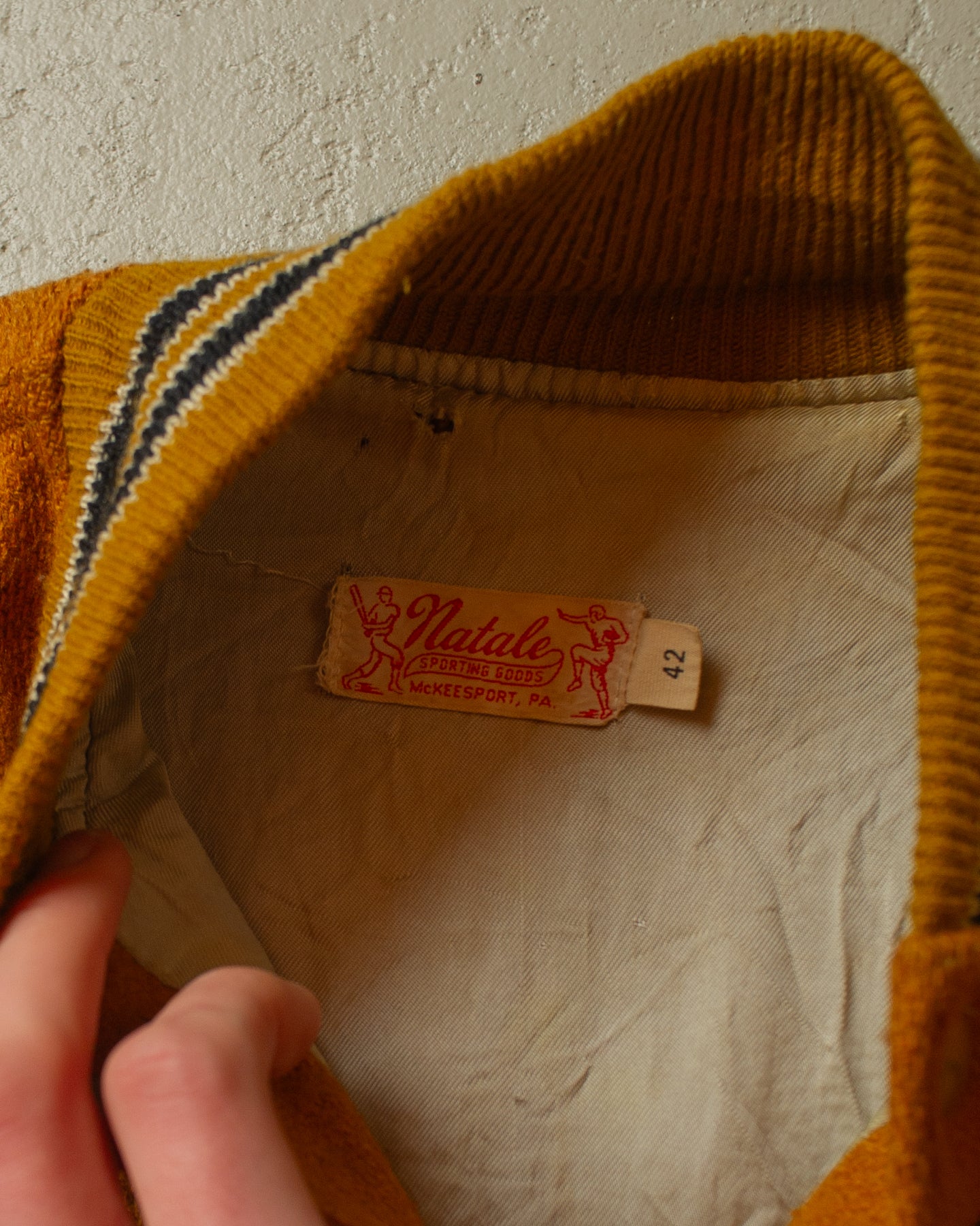 1984 Natale Two Tone Varsity Jacket mustard/black - M