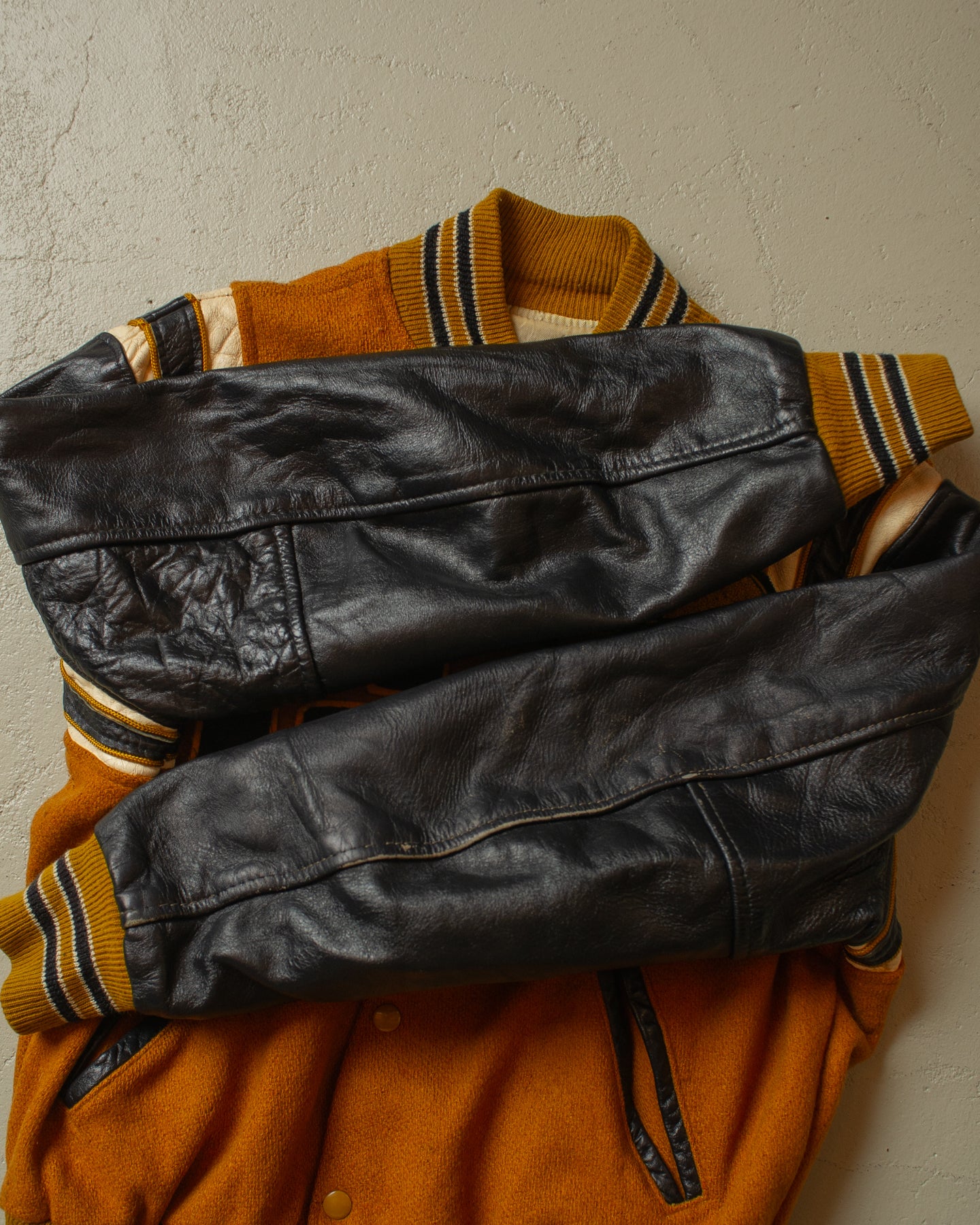 1984 Natale Two Tone Varsity Jacket mustard/black - M