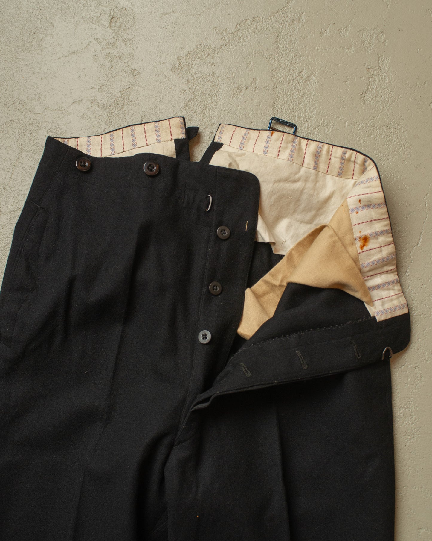 1920s/30s German Three Piece Wool Suit black - S/M