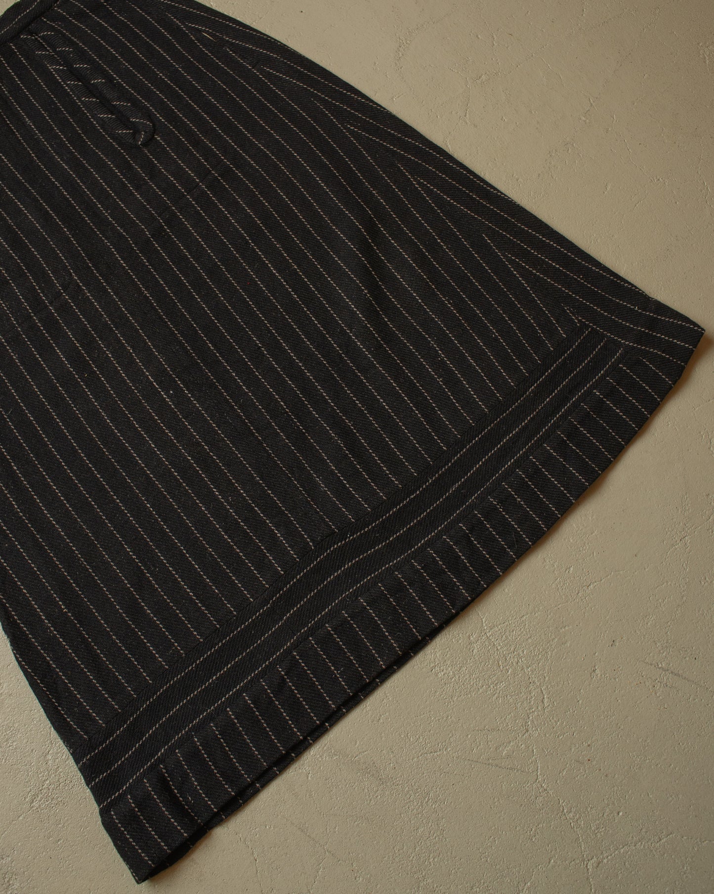 1940s German Pinstriped Wool Skirt black - W23