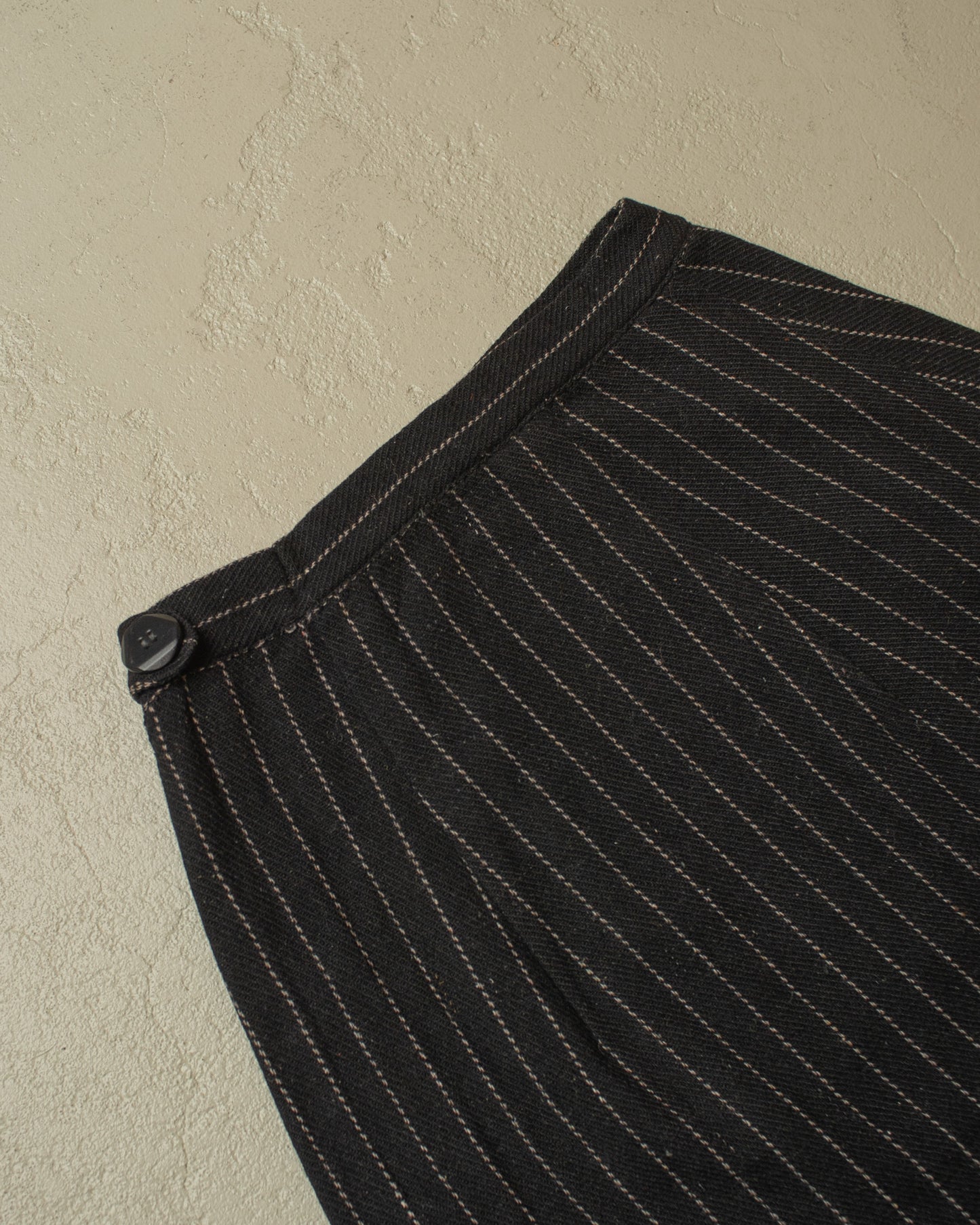 1940s German Pinstriped Wool Skirt black - W23