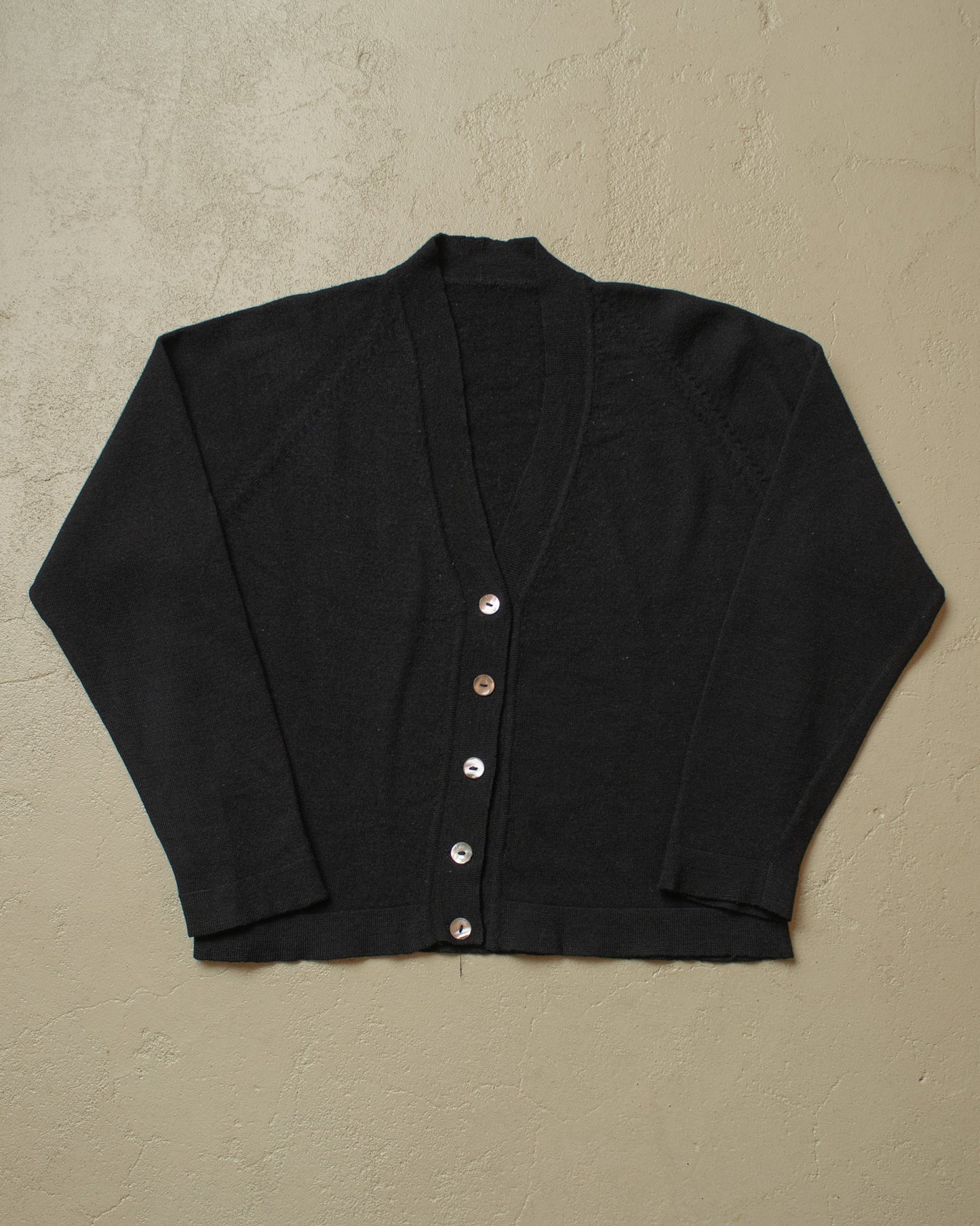 1930s/40s German Womens Wool Knit Cardigan black - S/M