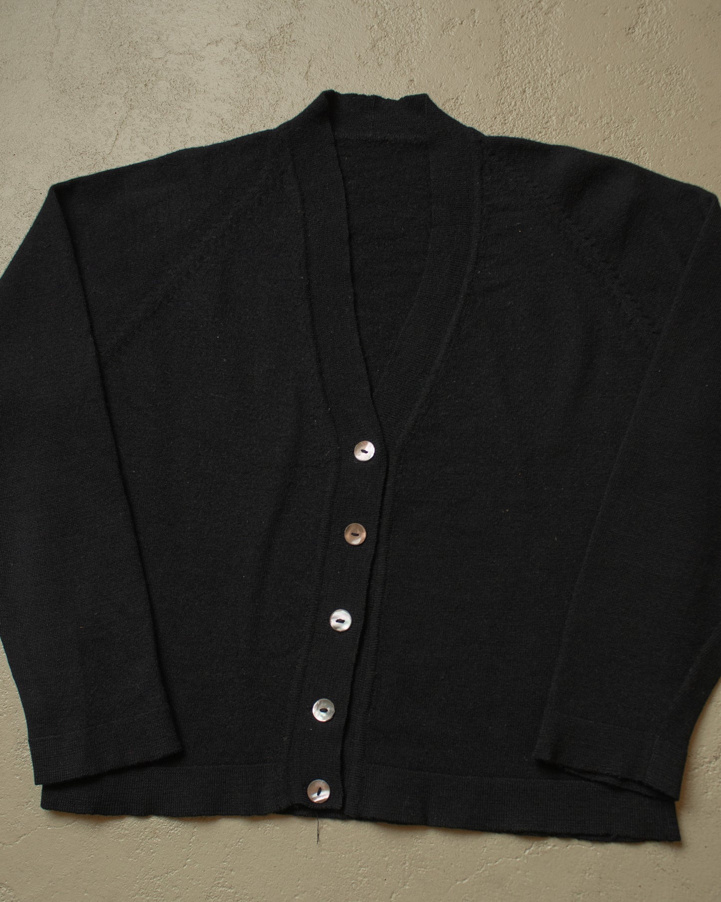 1930s/40s German Womens Wool Knit Cardigan black - S/M