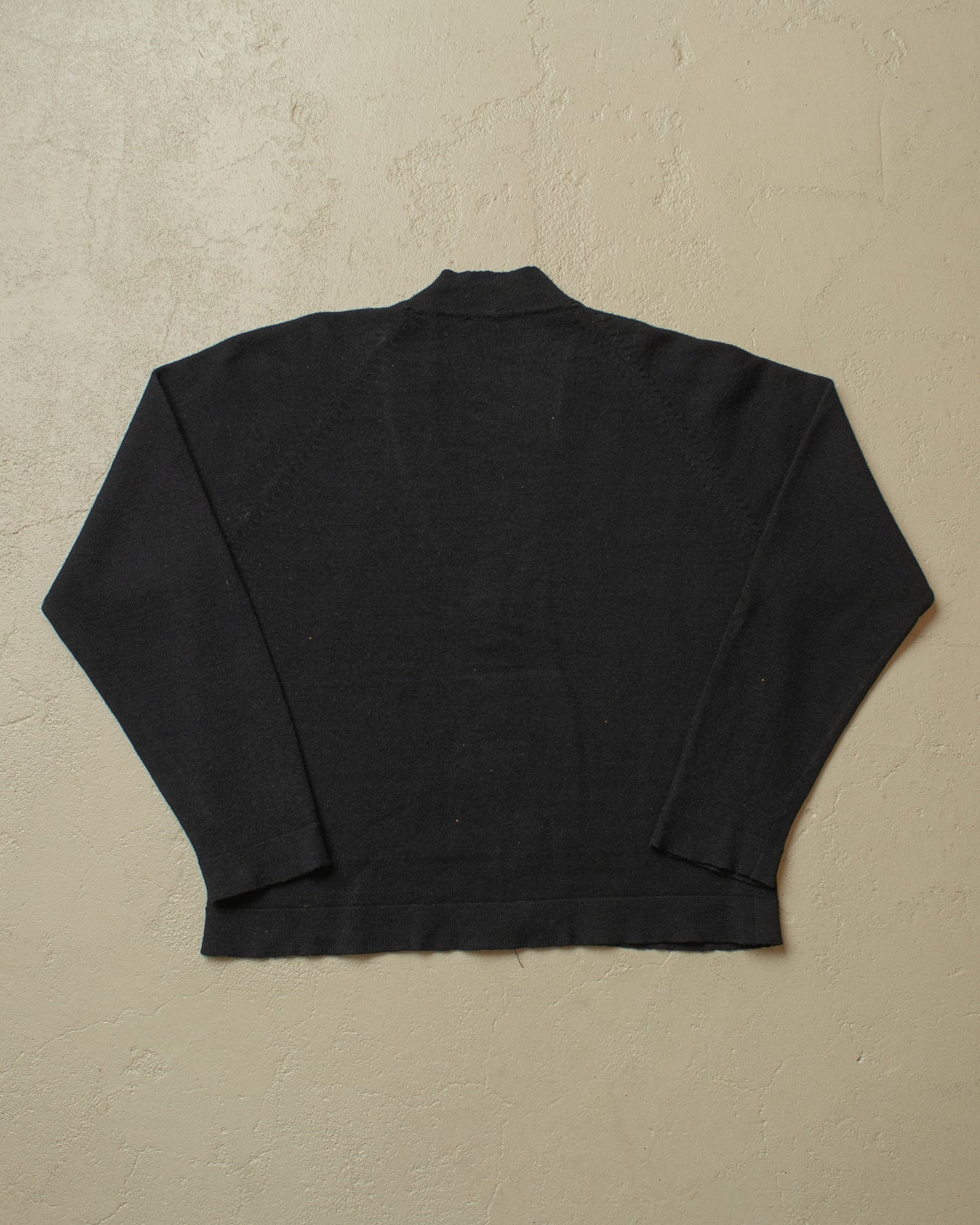 1930s/40s German Womens Wool Knit Cardigan black - S/M