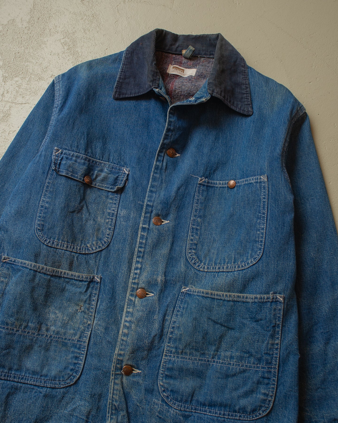 1970s Montgomery Ward lined Chore Coat blue - M/L