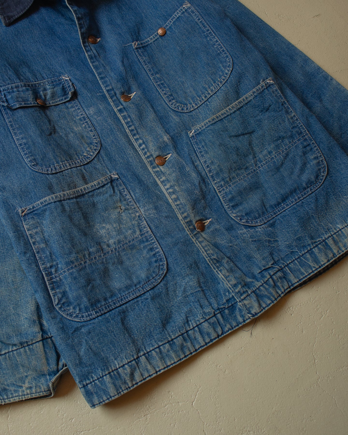 1970s Montgomery Ward lined Chore Coat blue - M/L