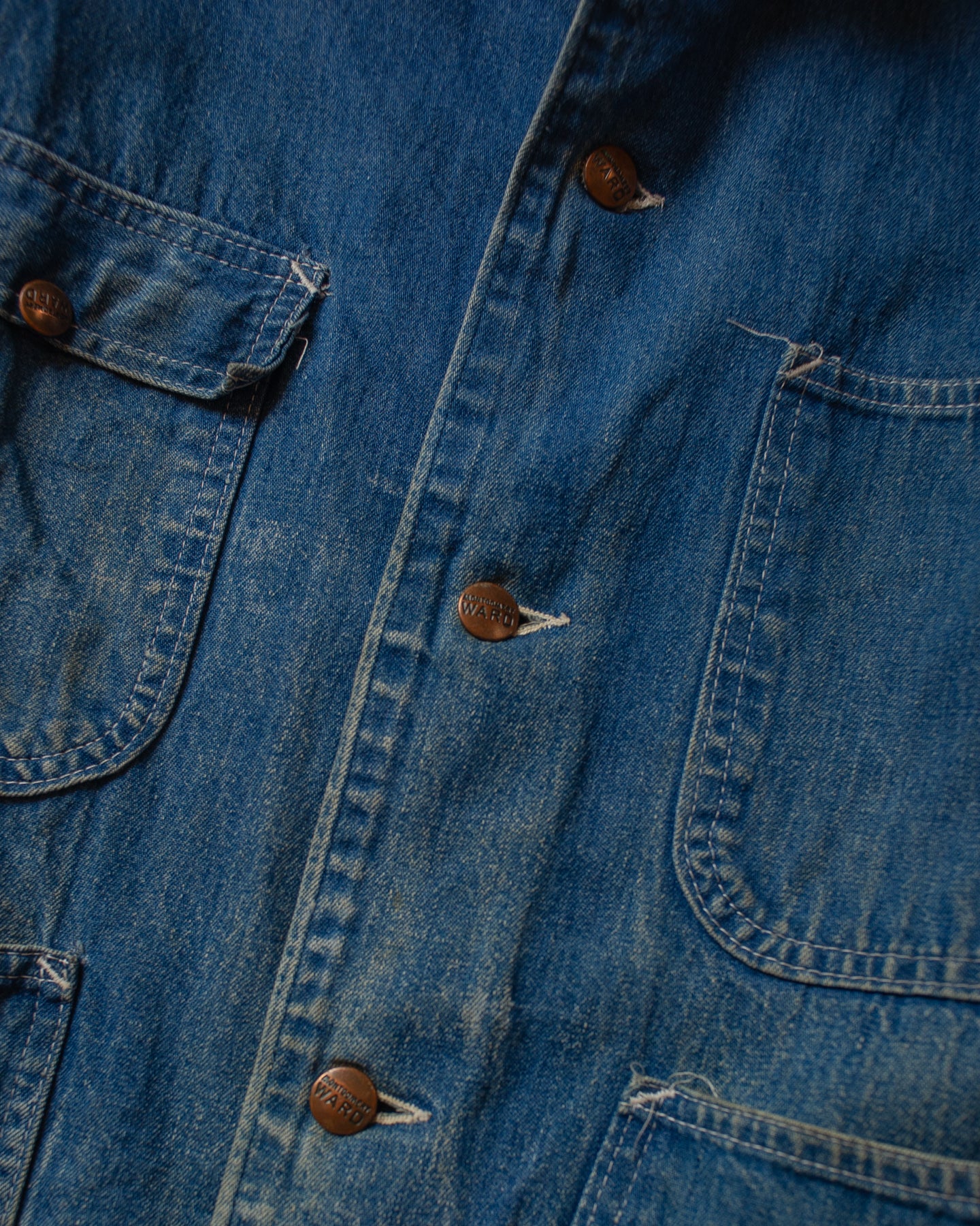 1970s Montgomery Ward lined Chore Coat blue - M/L